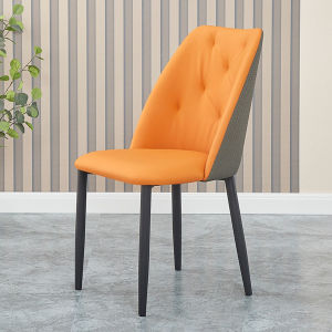 Nordic Stylish PU Leather Dining Chair Upholstered Ergonomic Luxury Living Room Household Stool Waterproof/Local Stock