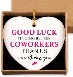 [COD] 2026 Directly supplied by the manufacturer customizable Christmas ceramic pendants in heart shape available in single or double-sided designs UV Printing