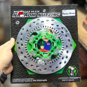 จานจีออโน่ABS ขนาด 220 มิล เท่าเดิม จานน้าคม งานแท้ ใบนอกเจาะรูเฉียง งานสวย มีประกัน