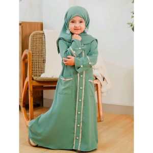 ZAHRA KIDS SYARI GAMIS ANAK PEREMPUAN SET KHIMAR PAKAIAN PEREMPUAN CRINGKLE TERBARU USIA 6 BULAN 6 TAHUN MODEL SIMPEL KEKINIAN MIX RENDA