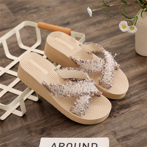 [Free Shipping] Stylish WomenS Sandals New Summer Collection Criss-Cross Design Thick-Soled Wedge Heels Beach Sandals For Women