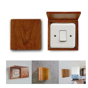 Cover Stop Kontak Dinding / Frame Saklar Lampu Estetik Kayu – Penutup & Pelindung Saklar Listrik Minimalis