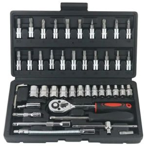 【Ready Stok】MOFOX 5Pcs Alat Tangan Kunci Pas Torsi Tipe Klik Drive 1/2" Dapat Disesuaikan Ratchet 28-210 N.m dengan Set Lengan