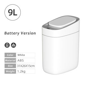 Justliving Thùng rác Thùng rác gấp cho xe hơi thông minh cảm biến thông minh mở cảm ứng thông minh 9L Thùng rác có thể chống thấm nước cảm ứng cảm biến thông minh cảm biến tongsampah