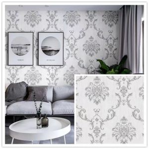 Walpeper Dinding Batik Walpaper Sticker Dinding Kamar Tidur Aesthetic Motif Batik Ukir Hijau Biru