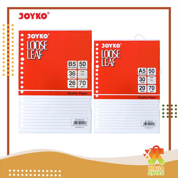 NA JOYKO Loose Leaf Isi Kertas File Binder Bergaris / Refill Isi Binder ...