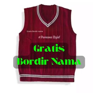 GRATIS BORDIR NAMA ROMPI RAJUT BISA COSTUM WARNA MODEL LOGO - VEST KNIT KOSTUM Costum Pria Hitam Sweater Wanita Tebal Casual