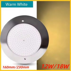 6mm Ultra Thin Stainless Steel LED Pool Light RGB IP68 Waterproof Underwater Wall Mounted DC12V