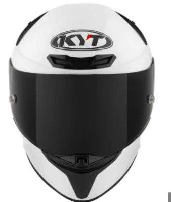 KYT TT REVO Plain white (with Spoiler ) bundled with Dri+ KYT Balaclava clear lens only