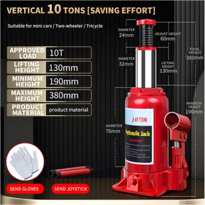 5T/10T Hydraulic Jack Car 2T Horizontal Jack Hydraulic Extra Heavy Duty Bottle Type 8T Jack