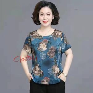Bộ đồ nữ trung niên B76 cao cấp – Đồ bộ mặc nhà thun lạnh co giãn form đẹp trẻ trung sang trọng size lớn