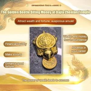 Golden Turtle Wealth Pendant [Dajia Zhenlan Temple Golden Turtle Biting Fortune] Golden Turtle Ornament Traditional Craft / Auspicious Protection Golden Turtle Wealth Pendant金钱龟