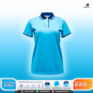 BCS SPORT เสื้อคอโปโลแขนสั้น PERFECT POLO สีฟ้า (มีไซส์ S-8L แยกชาย/หญิง ) รหัส P006 เนื้อผ้า SMOOTH POLYESTER