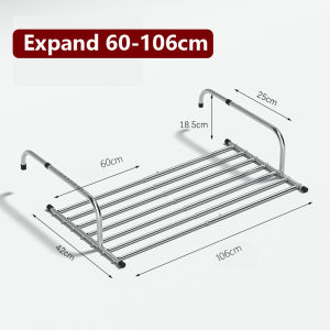 Adjustable Stainless Steel Foldable Laundry Drying Rack Clothes Hanging Rack Clothes Drying Rack for Indoor Outdoor Balcony
