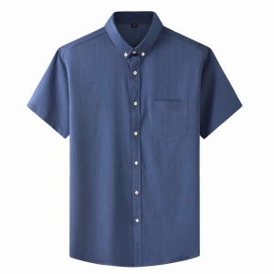 【Plus Size】60-175KG Men Fashion Style Plain Short Sleeve Button Down Collar Tops Male Large Big Size Oversized Loose Formal Business Shirts