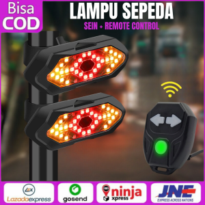 Lampu Belakang Sepeda Nirkabel USB Recharge Lampu Sein Sepeda Remote Control Peringatan Keselamatan