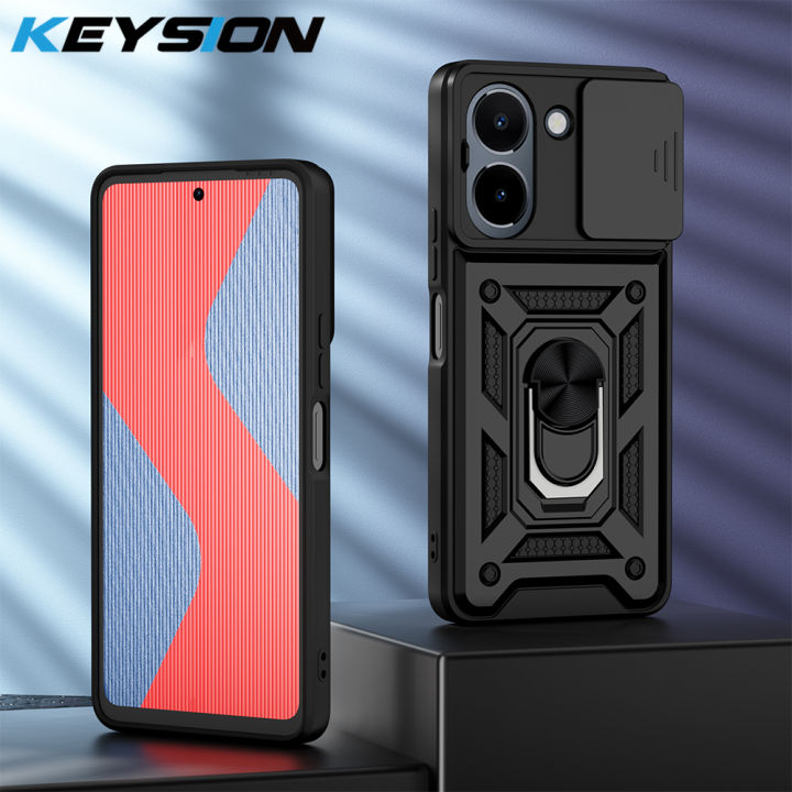 Cover Armor Per VIVO Y36 4G – Custodia TPU+PC Antiurto Con Anello Supporto E Piastra Magnetica, Blu - 3