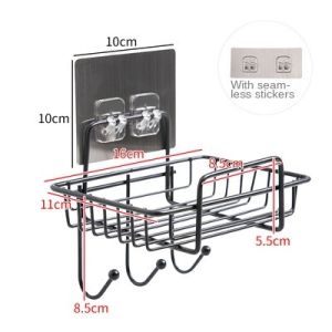 Homenhome No-punch Iron Rag Rack Wall-mounted Sponge Brush Storage Rack