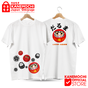 KANEMOCHI T-SHIRT - KANEMOCHI KAOS JAPAN LUXURY DARUMA (WHITE) - KAOS DISTRO MOTIF JEPANG - BAJU ATASAN COWOK KATUN - KAOS COMBED 30S - OLEH OLEH JEPANG - SOUVENIR JEPANG-ATASAN PRIA DAN WANITA-T-SHIRT BAHAN PREMIUM