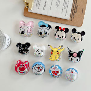 CrashStar Mickey Quicksand Phone Bracket Cartoon Cute Phone Stand Universal Finger Desk Stand Movable Liquid Cell Phone Holder Support Fashion Phone Accessories Top Seller