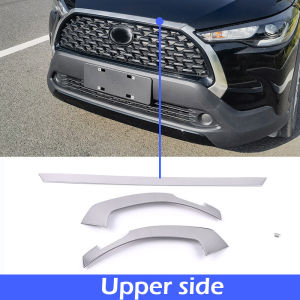 For Toyota Corolla Cross Body Kit Stainless Steel Front Grille Guards Chrome Trim Strip Car Exterior Modification Stickers Accessories 2021 2022 2023 2024