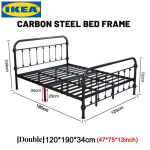 IKEA Iron Bed Frame King＆Queen size high load-bearing Metal Double Single size bed Stainless Steel