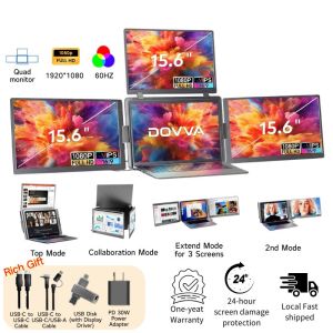 【Local Delivery】DOVVA 14"/15.6" Pro Portable Tri Monitor Display Kickstand Premium Aluminum Full-HD Anti-Glare