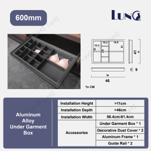 Aluminum Alloy and Leather Pull Out Under Garment Box Multi-functional Compartment Belt Tie Underwear Wardrobe Organizer