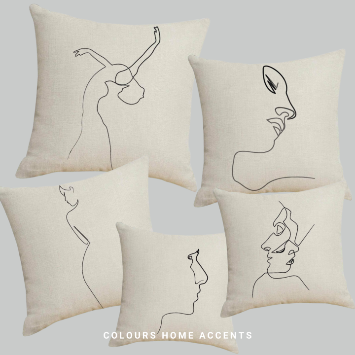 Abstract Sketch Throw Pillow Case Lazada PH