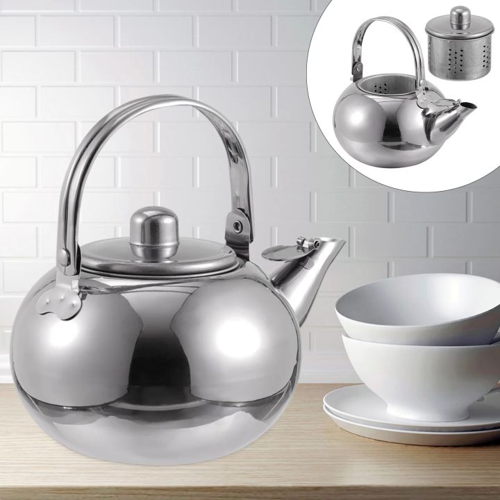 Stainless Tea Kettle Whistling Pot Boiled Glass Teapot Stovetop Steel