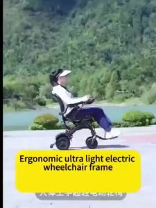 Folding Electric Wheelchair Aviation Aluminum 18KM Range Electronic ke Power Wheelchair