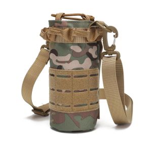 ASIAON Outdoor Sports Tactical Water Bottle Holder Bag Pouch Tactical Drawstring MOLLE for Outdoor Cycling Hydration Carrier