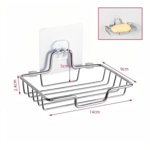 Bold Stainless Steel Soap Holder Hook / Does Not Accumulate Water / Cangkuk Pemegang Sabun Tahan Karat / Kotak / 不锈钢肥皂架无痕沥水肥皂盒