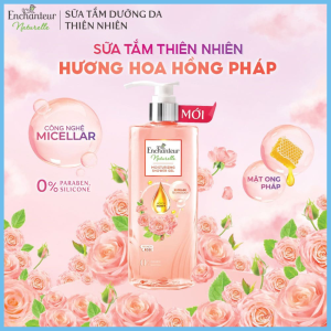 Sữa tắm Enchanteur Naturelle 510gr - Sữa tắm dưỡng da tinh chất thiên nhiên hương nước hoa dịu nhẹ làm sạch kháng khuẩn