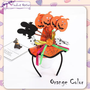 [Choo Choo Toy] Halloween Pumpkin Witch Hat Headband Bar Prom Sequin Hairband Head Hoop 万圣节南瓜勾帽发箍 Pita Rambut - HW11