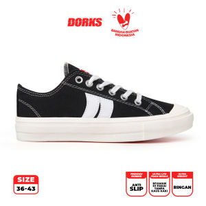 Dorks Classic Low Black - Sepatu Sneakers Casual Pria Wanita Sepatu Sekolah Dorks