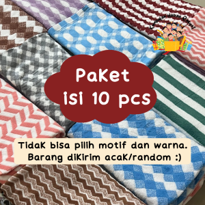KHR - Paket 10 Pcs Handuk Microfiber Ukuran Dewasa Standar 70x140 cm - Motif dan Warna Acak/Random