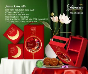 Combo 2 Hộp Trung Thu 2 Bánh Cứng Cao Cấp Cắt Lớp 3D – Hộp Múa Lân Đựng Bánh 150-250g