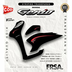 Striping Honda Genio Transparan UV Desain simple elegant modern & stylish Sticker bahan bening