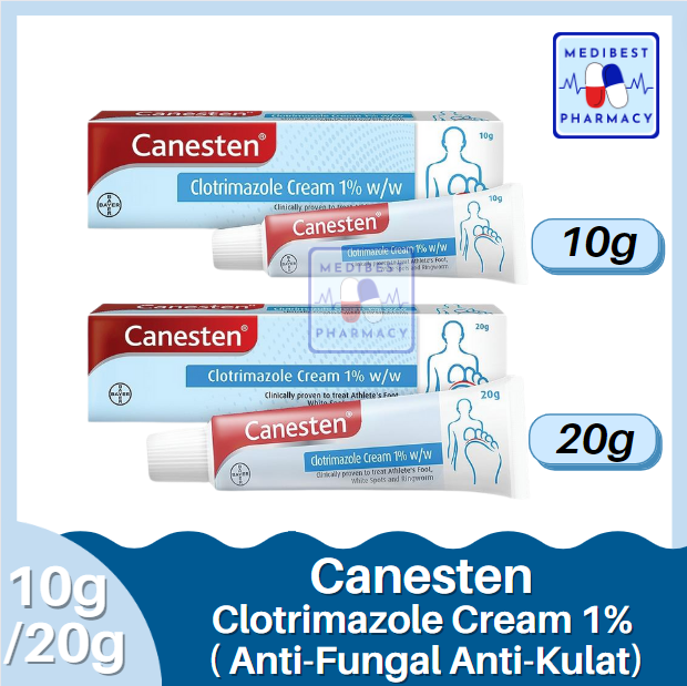 Canesten Clotrimazole Cream 1 10g 20g Anti Fungal Anti Kulat Lazada 