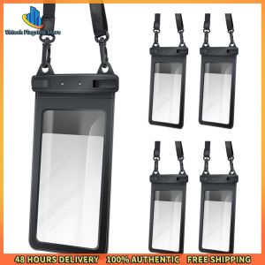 Vktech 5pcs Waterproof Phone Case with Adjustable Lanyard for Swimming and Water Fun