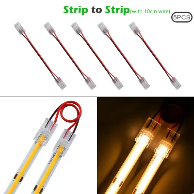 5pcs 8mm 10mm 2pin COB LED Strip Connector Tape Lights L Shape LED Corner Connectors for SMD COB 5050 2835 FCOB Strip Light Fixed Clamps Clips COB Connector