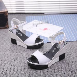 [Free Shipping] New Summer Collection: Women’S Wedge-Heeled Open-Toe Sandals With A Platform Sole Featuring A Single-Strap Design And A Comfortable Cushioned Insole