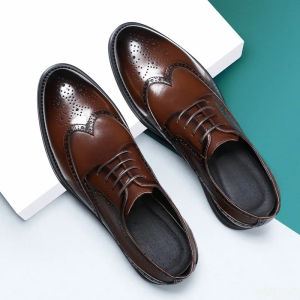 2025 New Handcrafted Mens Oxford Shoes Business Formal Classic Shoes Man Genuine Calfskin Leather Brogue Dress Shoes Homme