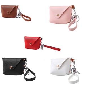 Trendy PU Leather Keychain Wallet for Women Small Wristlet Pouch Key Organizer Purse for Shopping and Travel