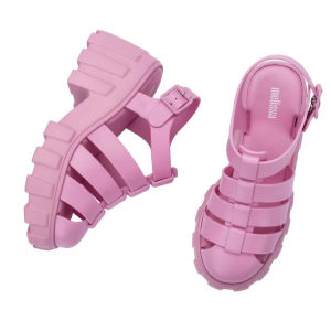 <109> Bán Nóng Xuyên Biên Giới Melissa Melissa Cao Gót Pha Lê Baotou La Mã Cổ Điển Lớn M Xăng Đan Mũi Tròn Đế Dày Tiêu Chuẩn