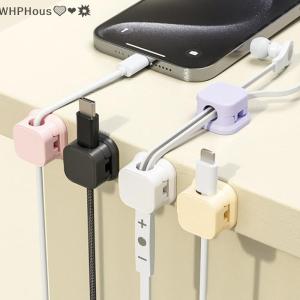WP💓💛💖 6pcs Magnetic Cable Clip Cable Holder Adhesive Wire Keeper Cord Cable Organizer Winder Desk Management Clip