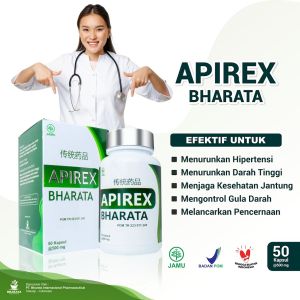 Obat Menurunkan Hipertensi Menurunkan Darah Tinggi Menjaga Kesehatan Jantung Apirex Bharata Kemasan 250g Isi 50 Kapsul Garansi Uang Kembali 100%