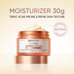 SKINTIFIC Retinol Skin Renewal Moisturizer 30g Skin Reset Cream Treat Acne Prone Skin Smooth Uneven Texture Boost Skin Radiance Anti-Aging Facial Moisturizer Suitable For All Skin Types