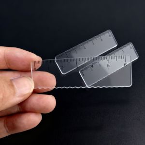 OPEAREY 1pcs Túi Thước đo nhỏ với Wave Line Trong suốt Thước thẳng Di động Dụng cụ đo vẽ Thước đo góc Sinh viên